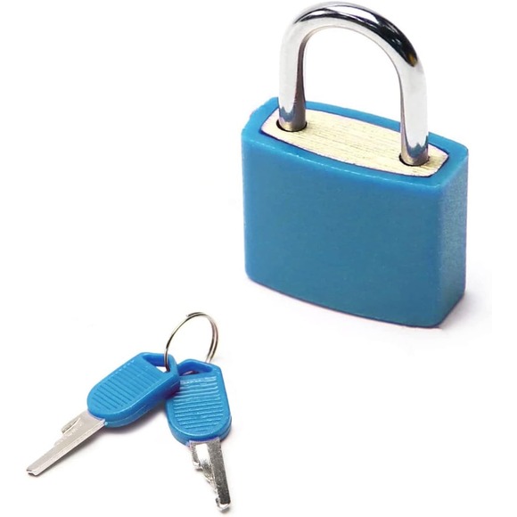 Other - Mini ABS Keyed Padlock for Luggages, Waterproof Suitcase Padlock with Keys, Blue